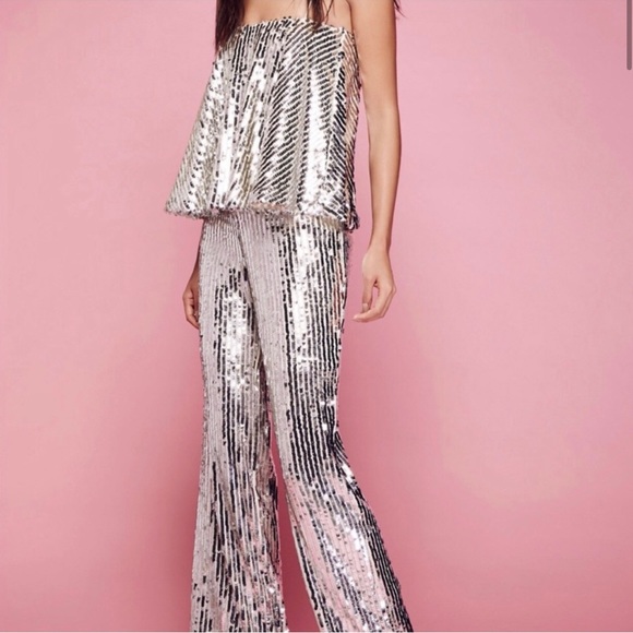 Jovonna Premier x Free People Sequined Set in Silver - Picture 3 of 11